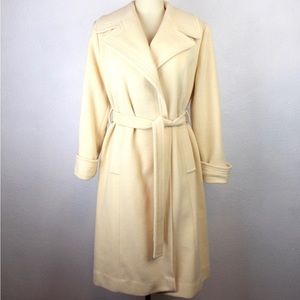 Vintage 1960s Cashmere Ivory Trench Coat